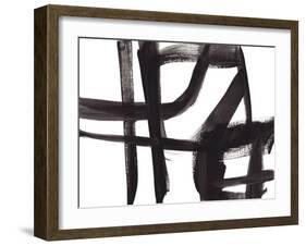 Black and White Abstract Painting 2-Jaime Derringer-Framed Giclee Print