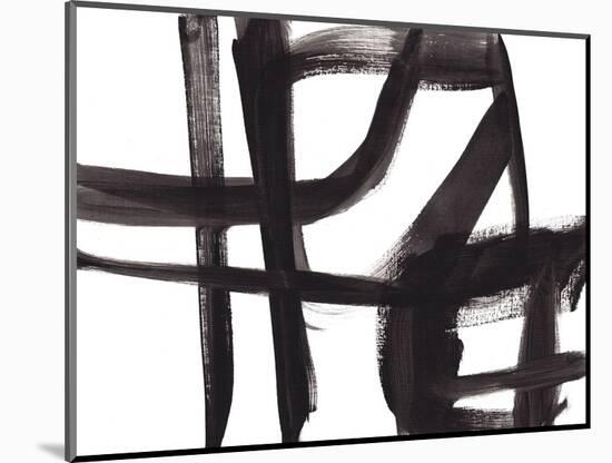 Black and White Abstract Painting 2-Jaime Derringer-Mounted Giclee Print