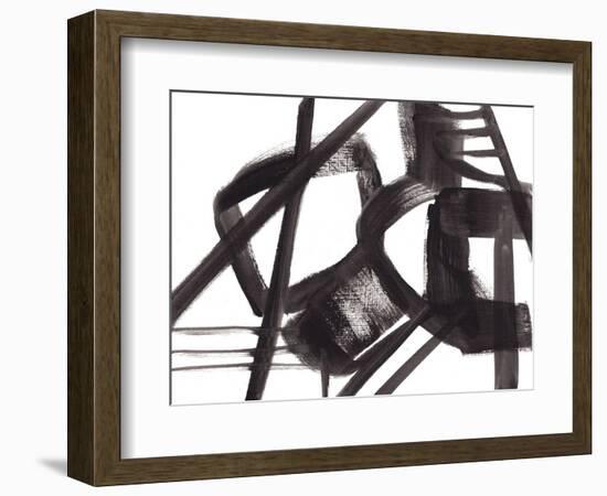 Black and White Abstract Painting 3-Jaime Derringer-Framed Giclee Print