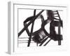 Black and White Abstract Painting 3-Jaime Derringer-Framed Giclee Print