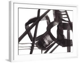 Black and White Abstract Painting 3-Jaime Derringer-Framed Giclee Print