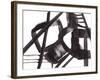 Black and White Abstract Painting 3-Jaime Derringer-Framed Giclee Print