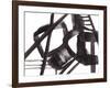 Black and White Abstract Painting 3-Jaime Derringer-Framed Giclee Print