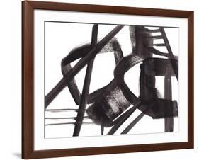 Black and White Abstract Painting 3-Jaime Derringer-Framed Giclee Print