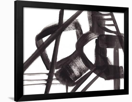 Black and White Abstract Painting 3-Jaime Derringer-Framed Giclee Print