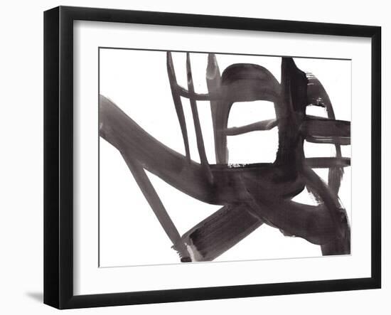 Black and White Abstract Painting 4-Jaime Derringer-Framed Giclee Print