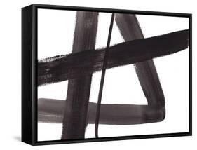 Black and White Abstract Painting 5-Jaime Derringer-Framed Stretched Canvas