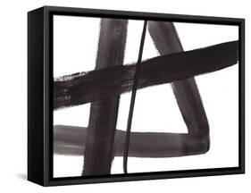 Black and White Abstract Painting 5-Jaime Derringer-Framed Stretched Canvas
