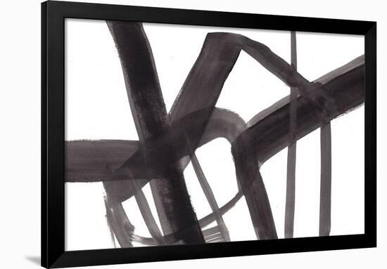 Black and White Abstract Painting 6-Jaime Derringer-Framed Giclee Print