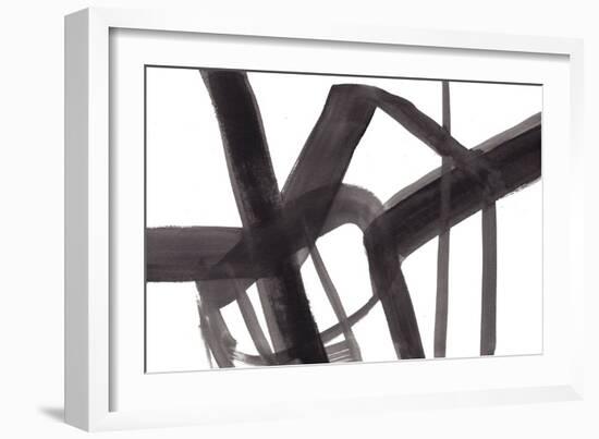 Black and White Abstract Painting 6-Jaime Derringer-Framed Giclee Print