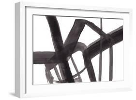 Black and White Abstract Painting 6-Jaime Derringer-Framed Giclee Print