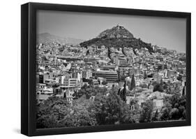 Black and White Athens Greece-null-Framed Poster