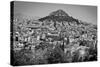 Black and White Athens Greece-null-Stretched Canvas