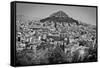 Black and White Athens Greece-null-Framed Stretched Canvas