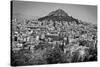 Black and White Athens Greece-null-Stretched Canvas