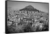 Black and White Athens Greece-null-Framed Stretched Canvas