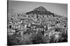 Black and White Athens Greece-null-Stretched Canvas