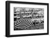 Black and White Beach Umbrellas II-Grace Digital Art Co-Framed Photographic Print