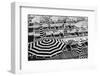 Black and White Beach Umbrellas II-Grace Digital Art Co-Framed Photographic Print