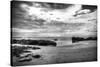 Black and White Beach-Nish Nalbandian-Stretched Canvas