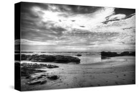 Black and White Beach-Nish Nalbandian-Stretched Canvas