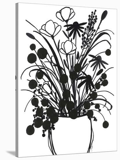 Black and White Bouquet 1-Filippo Ioco-Stretched Canvas