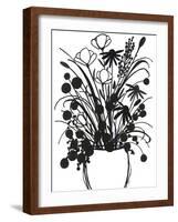 Black and White Bouquet 1-Filippo Ioco-Framed Art Print