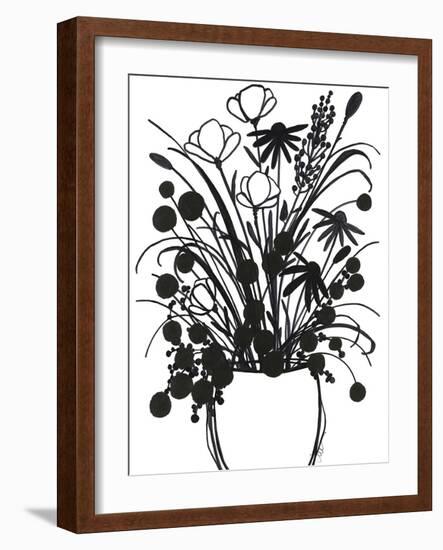 Black and White Bouquet 1-Filippo Ioco-Framed Art Print