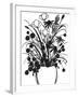 Black and White Bouquet 1-Filippo Ioco-Framed Art Print