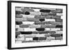 Black and White Brick Wall of Many Shades. Unique Background, Pattern.-Michal Bednarek-Framed Photographic Print