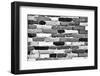 Black and White Brick Wall of Many Shades. Unique Background, Pattern.-Michal Bednarek-Framed Photographic Print