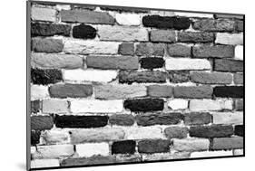 Black and White Brick Wall of Many Shades. Unique Background, Pattern.-Michal Bednarek-Mounted Photographic Print