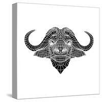 Black and White Buffalo Mesh-Lisa Kroll-Stretched Canvas