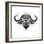 Black and White Buffalo Mesh-Lisa Kroll-Framed Art Print