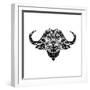 Black and White Buffalo Mesh-Lisa Kroll-Framed Art Print