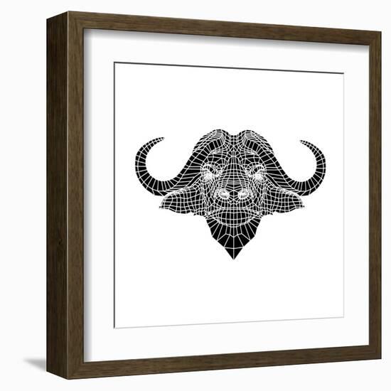 Black and White Buffalo Mesh-Lisa Kroll-Framed Art Print