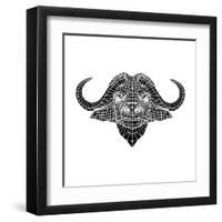 Black and White Buffalo Mesh-Lisa Kroll-Framed Art Print