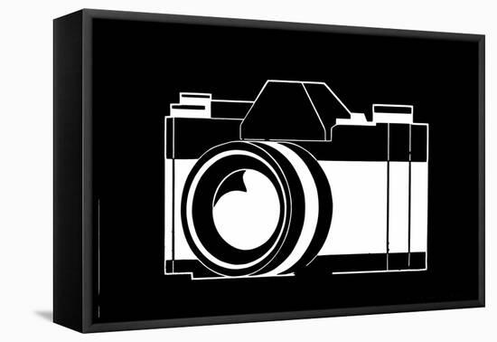 Black and White Camera-null-Framed Stretched Canvas