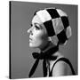 Black and White Checked Bonnet, 1960s-John French-Stretched Canvas