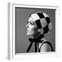 Black and White Checked Bonnet, 1960s-John French-Framed Premium Giclee Print