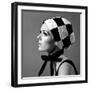 Black and White Checked Bonnet, 1960s-John French-Framed Giclee Print