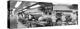 Black and White, Chefs in Kitchen-null-Stretched Canvas