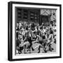 Black and White Children Playing in School Playground-Peter Stackpole-Framed Premium Photographic Print