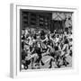 Black and White Children Playing in School Playground-Peter Stackpole-Framed Premium Photographic Print