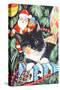 Black and White Christmas Kitten-Tony Todd-Stretched Canvas