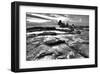 Black and White Coastal Rocks-Nish Nalbandian-Framed Art Print