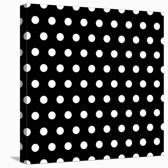 Black And White Dots Background-poofy-Stretched Canvas