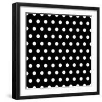 Black And White Dots Background-poofy-Framed Art Print