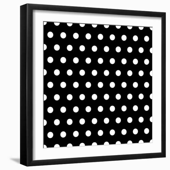 Black And White Dots Background-poofy-Framed Art Print