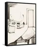 Black and White Drawing of Cat-Marie Bertrand-Framed Stretched Canvas